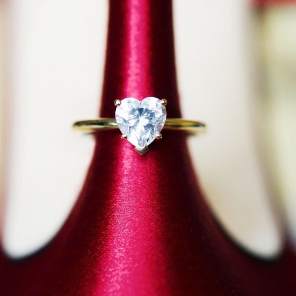 2.0 Ct Heart Diamond 14K Rose Yellow Ring